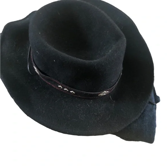 Outback Trading Co Black 100% Wool Cowboy Hat L 1422 Ascot Crushable Waterproof
